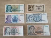 Jugoslavija novčanice lot 6kom inflacija