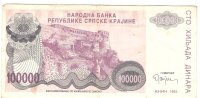Knin, 100 000 Din. 1993.g.