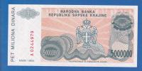 Knin 5 000 000 dinara 1994 UNC - HRVATSKA ser ; A0244975 / 2094