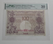 Kraljevina SHS 100 Dinara 1919 VF PMG30