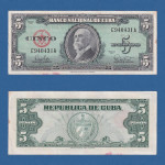 KUBA CUBA 5 PESOS  1960 E940435   //  6143