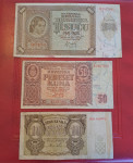 Lot od 3  novčanice iz 1941!! 1000 kuna,10 kuna i 50 kuna iz 1941 god.