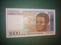 Madagaskar 1000 francs UNC.