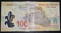 MEXICO- 100 PESOS 2010. REVOLUTION, LOKOMOTIVA