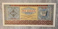 NDH 5000 KUNA - UNC - SERIJA R, ORIGINAL, OBRNUTI VODOZNAK - RIJETKO