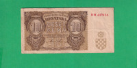 NDH HRVATSKA 10 KUNA 1941 NM446454 VF  ORIGINAL / 6044