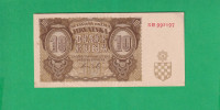NDH HRVATSKA 10 KUNA 1941 SR992197 AUNC  ORIGINAL / 6043