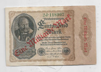 Njemačka 1000 Mark 1922. overprint 1 Miljarda Mark