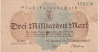 NJEMAČKA DREI MILLIARDEN MARK 1923 BERLIN
