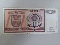 Novčanica 10 dinara ("Srpske republike BiH", 1992. Banja Luka)