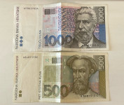 Novčanica 1000 i 500 kuna