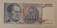 Novčanica 5000 dinara (Jugoslavija 1985.)