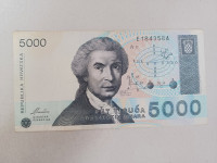 Novčanica 5000 HRD (hrvatskih dinara)