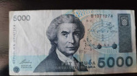 Novčanica 5000 Hrvatski dinar HRD
