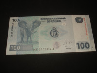 Novčanica DR Congo 100 francs 2013.UNC
