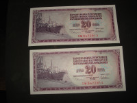 Jugoslavija 20 dinara 1978.UNC (2 kom)