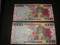 Novčanice Sierra Leone 1000 leones 2010.UNC (2 kom)