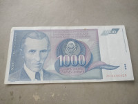 SFRY JUGOSLAVIJA  1000 dinara 1991  AH3196925 / 2076