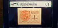 SHS 1 DINAR / 4 KRUNE 1919 PMG 63 UNC