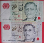 Singapur 2 i 5 dolara - polymer