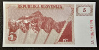 SLOVENIA- 5 TOLARJEV 1991.