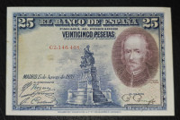 SPAIN- 25 PESETAS 1928. SERIE C, REPUBLICAN ISSUE