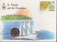 St Vincent 10 cent 1986 UNC (A 2021 ) STAMP + LETTER NUMISLETTER