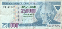 Turska 250.000 Lirasija 1970