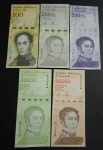 VENEZUELA - LOT 5 NOVČANICA - UNC - OD 100 MIL DO 50000 MIL