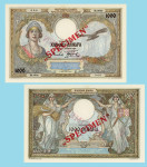 YUGOSLAVIA 1000 DINARA 1931  SPECIMEN