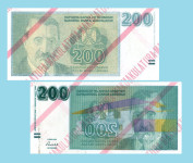 YUGOSLAVIA 200 DINARA 1994 MOKRAJAC - MAKULATURA