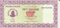 ZIMBABWE 50000 DOLLARS 2006