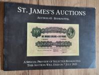 AUKCIJSKI KATALOG novčanica "ST.JAMESS AUCTIONS" iz 2021. godine