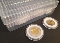 Set 50 kapsula za kovanice do 40 mm (za 2 EUR i 25 HRK) +kutija+umetci