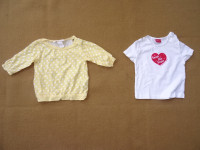 Majica dugih H&M i majica kratkih Rukvava S. Oliver vel. 74, 2-4 mj.