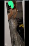 Svečana haljina  šljokičasta  srebrna  sirena
