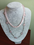 Dvije ogrlice, vintage rozenkvarc i srebro