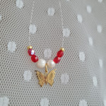 Invisible ogrlica ~ biser i čelik pozlaćeni