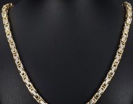 Muška ogrlica lanac 8mm - zlatno/ siva