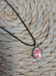 Ogrlica lančić Nike znak ROZI PINK