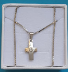 Zlatna ogrlica i križ 585 zlato bijelo 14kt