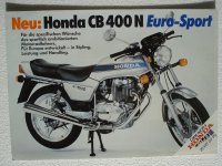 Originalni tvornički prospekt motocikla HONDA CB 400N, iz 1980-ih god.