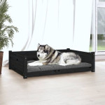 vidaXL Krevet za pse crni 105,5x75,5x28 cm od masivne borovine