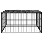 vidaXL Ograda za pse s 4 panela crna 100 x 50 cm čelik obložen prahom
