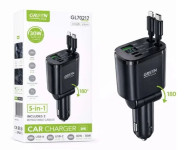 Green Lyca 5 u 1 auto punjač 30W s uvlačivim kabelima