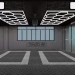 LED šesterokutna rasvjeta za garažne radionice 14 panela 2,44 x 4,85 m