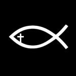 Naljepnica za auto, riba - kršćanski simbol, novo!