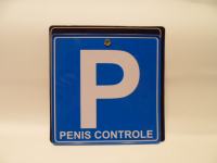 Penis Controle - Šaljivi Prometni Znak, Pločica, Za Auto NOVO