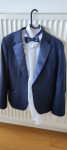 Komplet svečano plavo odijelo, veličina 152 + košulja i mašna
