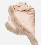 Louis Vuitton Monogram V Fur Silk and Wool Shawl